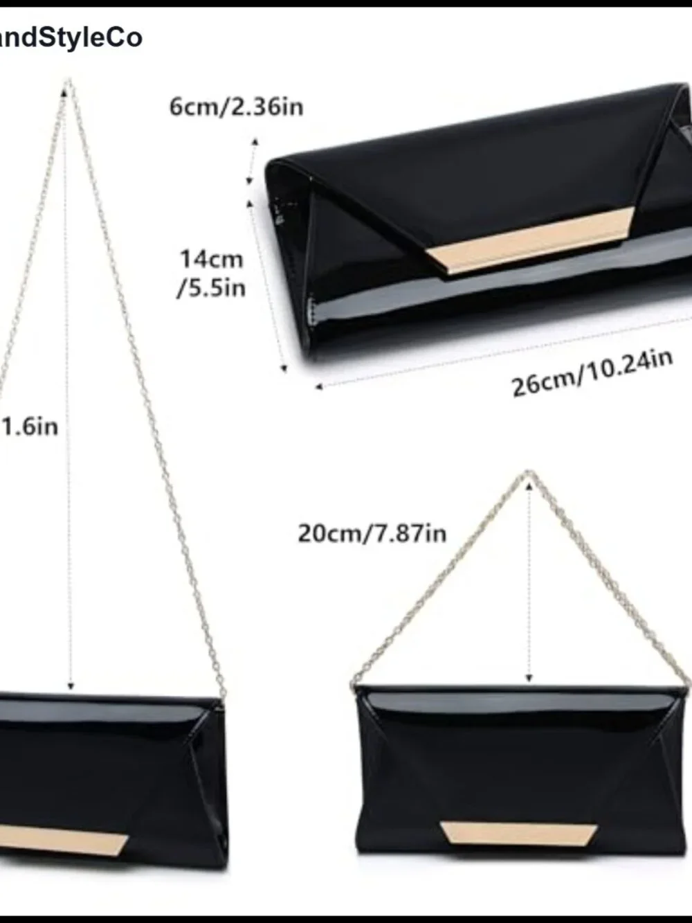 Elegant Patent Leather Clutch Purse for Women